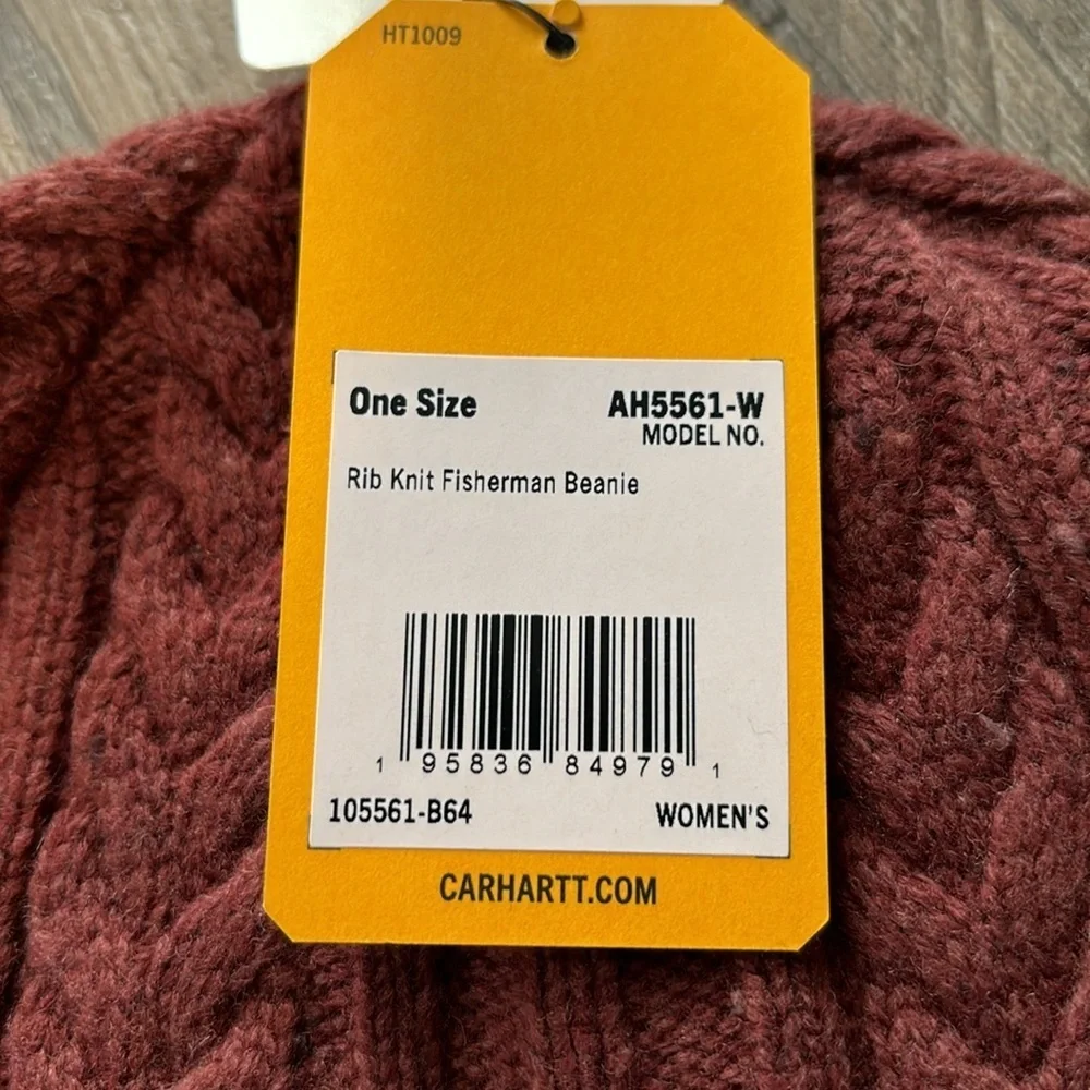 Carhartt Wool Blend Cable Knit cuffed fisherman beanie hat, warm, Winter- sable - Picture 6 of 7